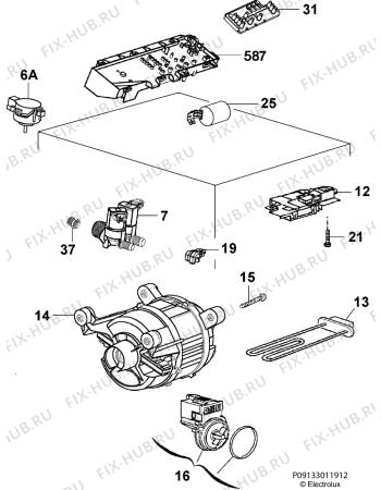 Взрыв-схема стиральной машины Zanussi ZWQ35104 - Схема узла Electrical equipment 268